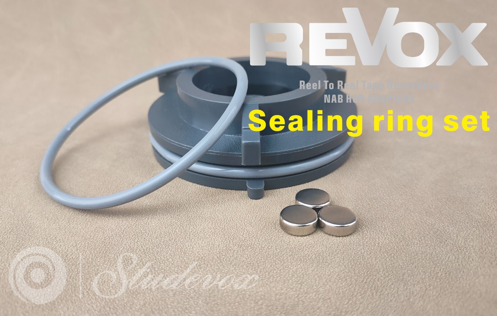 New Seal Ring Set – 2X O Rings And 6X Pucks For Revox Nab Hub Adapters
