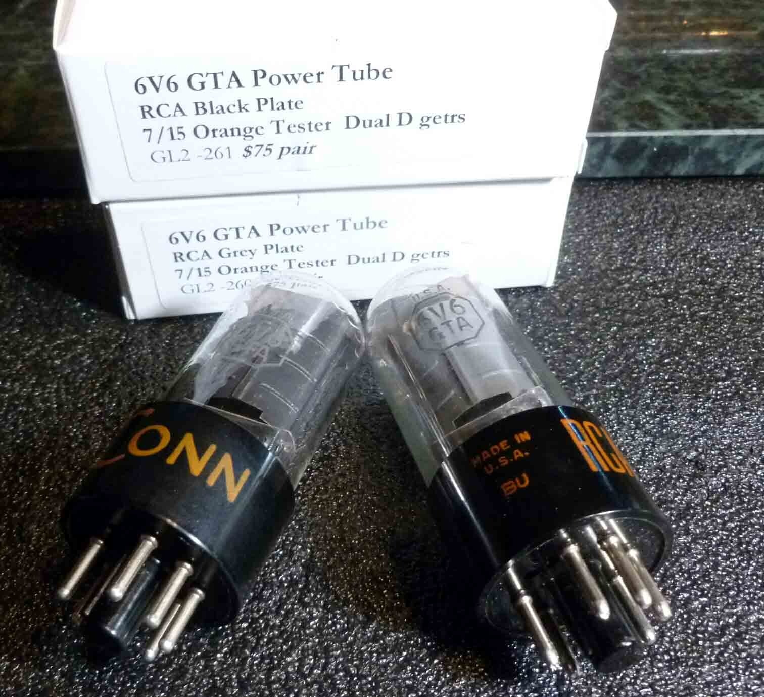 Pair RCA Grey/Black Plate 6v6 GTA Power Tubes 7/15 on the Orange Tester