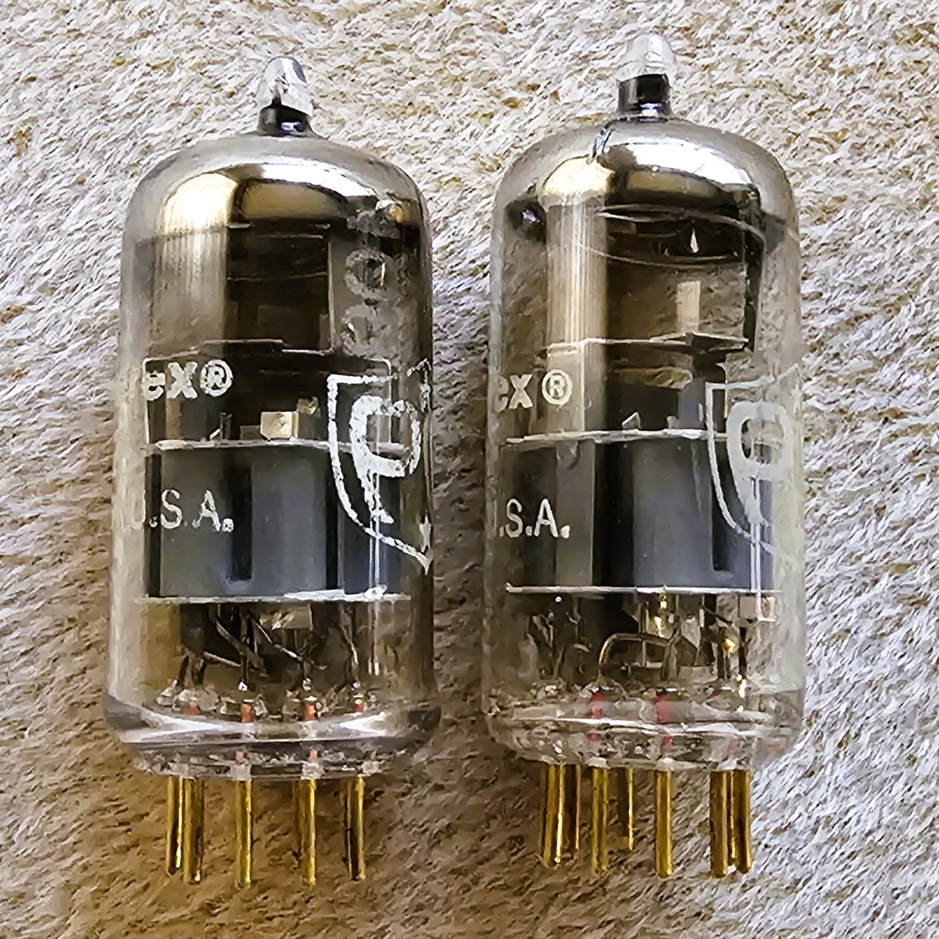 Amperex PQ 6922 O-Getter Gold Pins – Made in USA 1963 – Strong Matched Pair