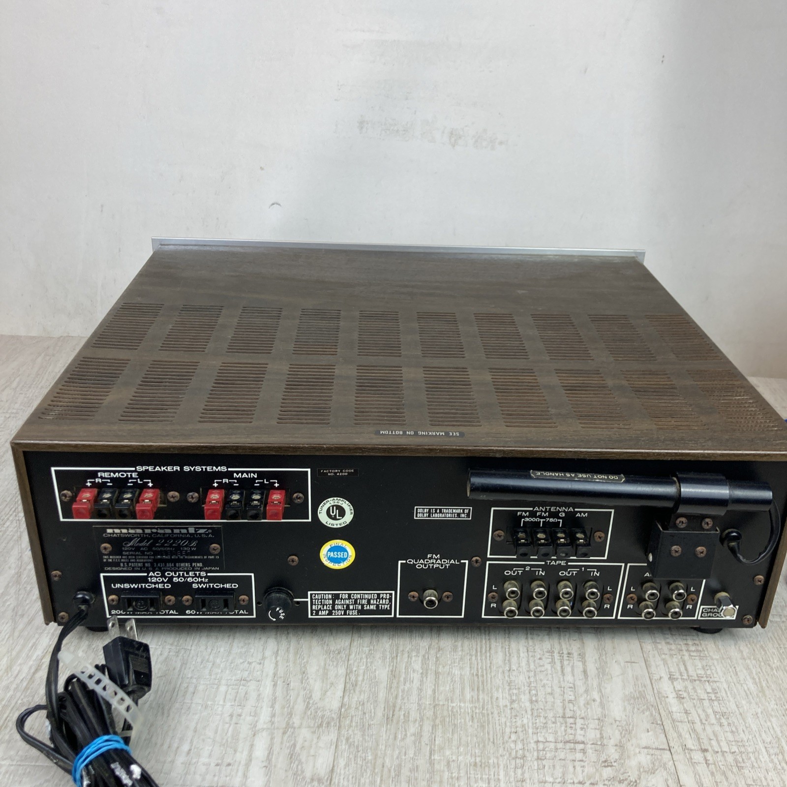Marantz Model 2220B Stereo Receiver Original Box *READ*