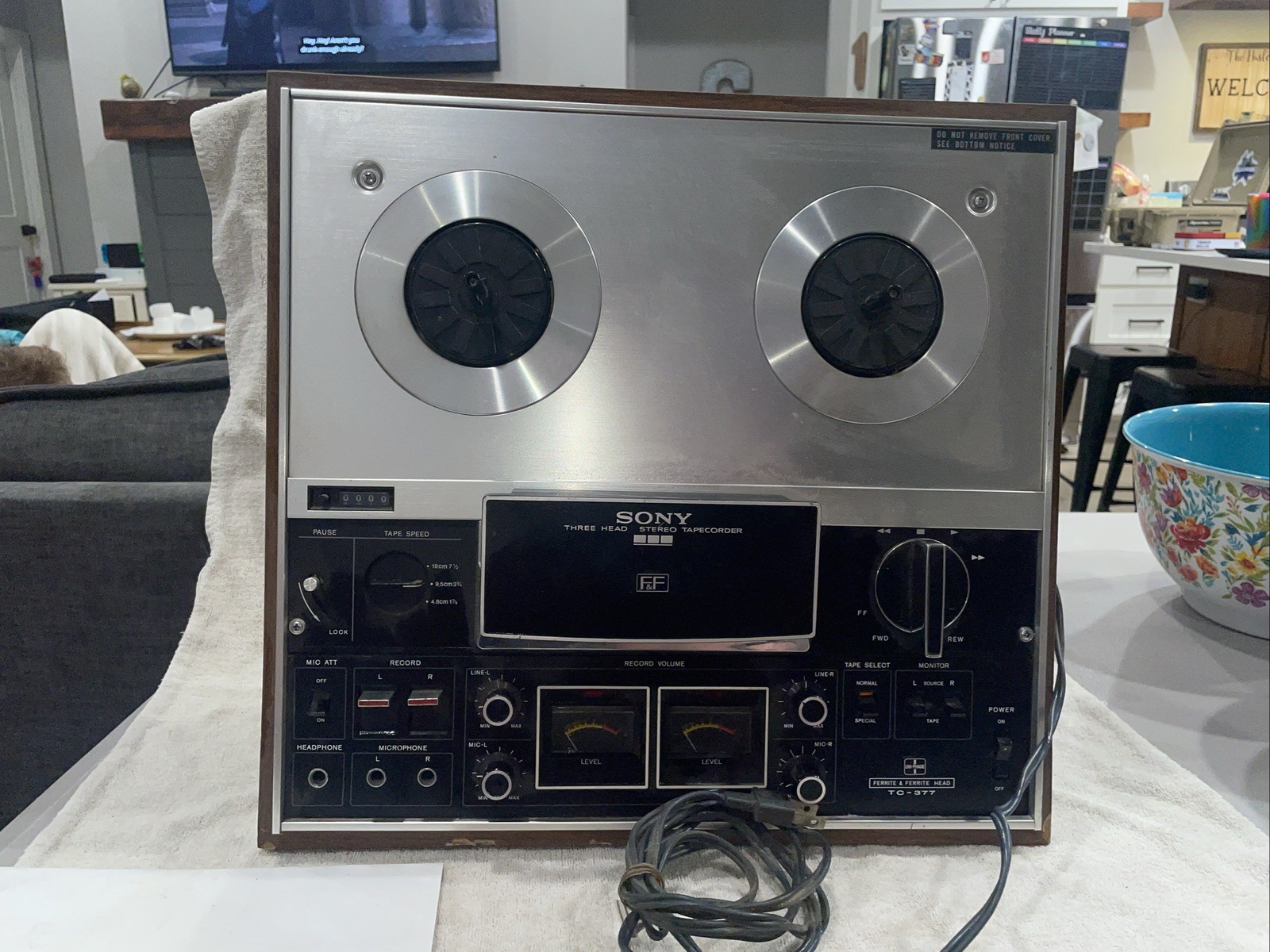 Sony TC-377 2-Channel 3-Heads Reel-to-Reel Tape Recorder – Needs belts