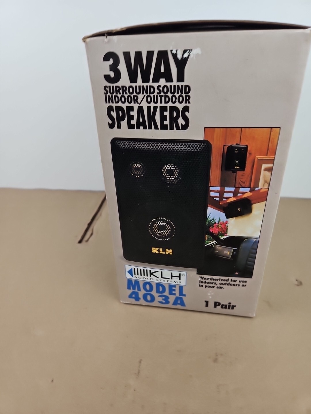 KLH 3 Way Surround Sound Indoor/Outdoor Speakers 403A NEW Open Box