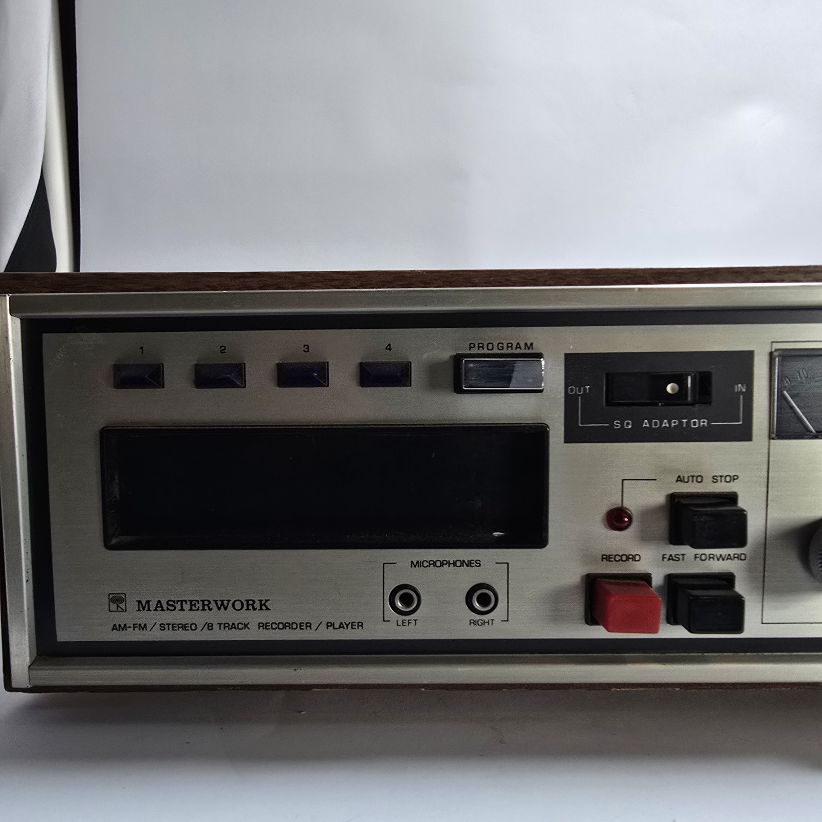 Masterwork 570 AM/FM Stereo 8 Track Recorder Player Vintage Woodgrain