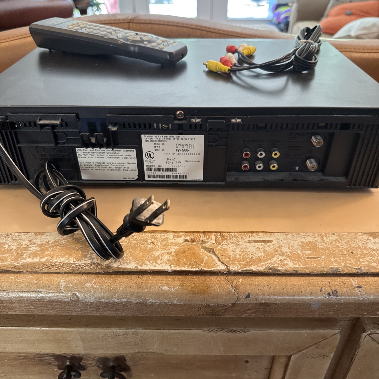 Panasonic VCR Plus PV-966H Blue Line 4 Head Hi-Fi Stereo Omnivision w/ Remote