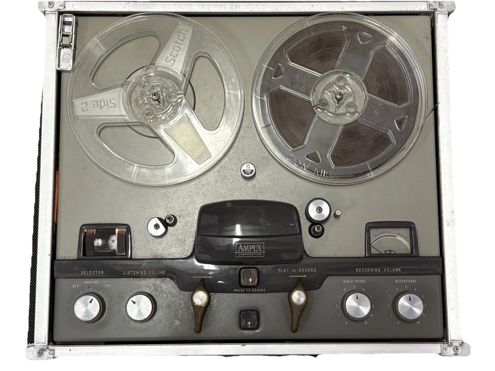 Vintage Ampex A-122 Tube Tape Reel To Reel Recorder POWERS ON