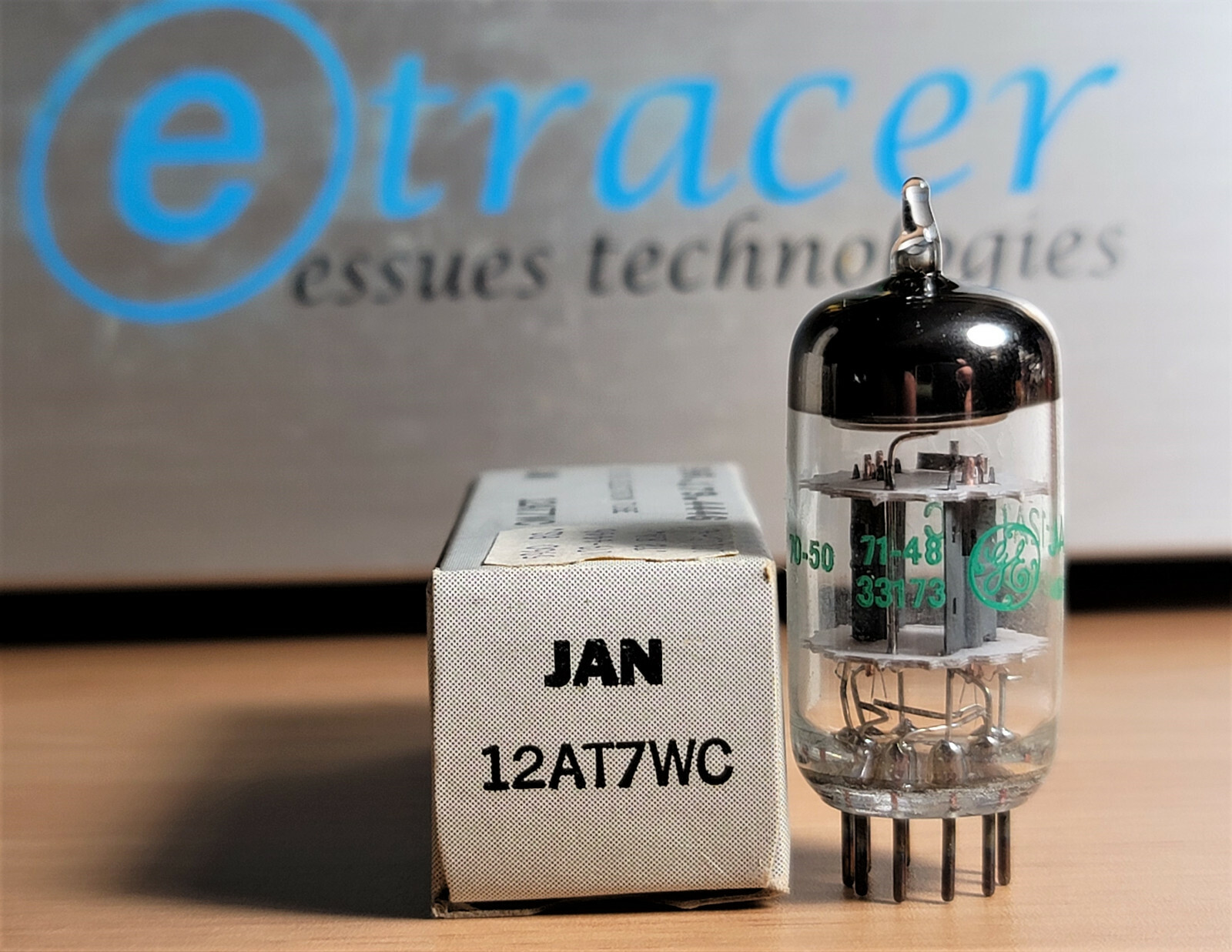 6201 (12AT7 WC) JAN GENERAL ELECTRIC GE GREY PLATE TUBE NOS NIB (1971) *eTRACER*