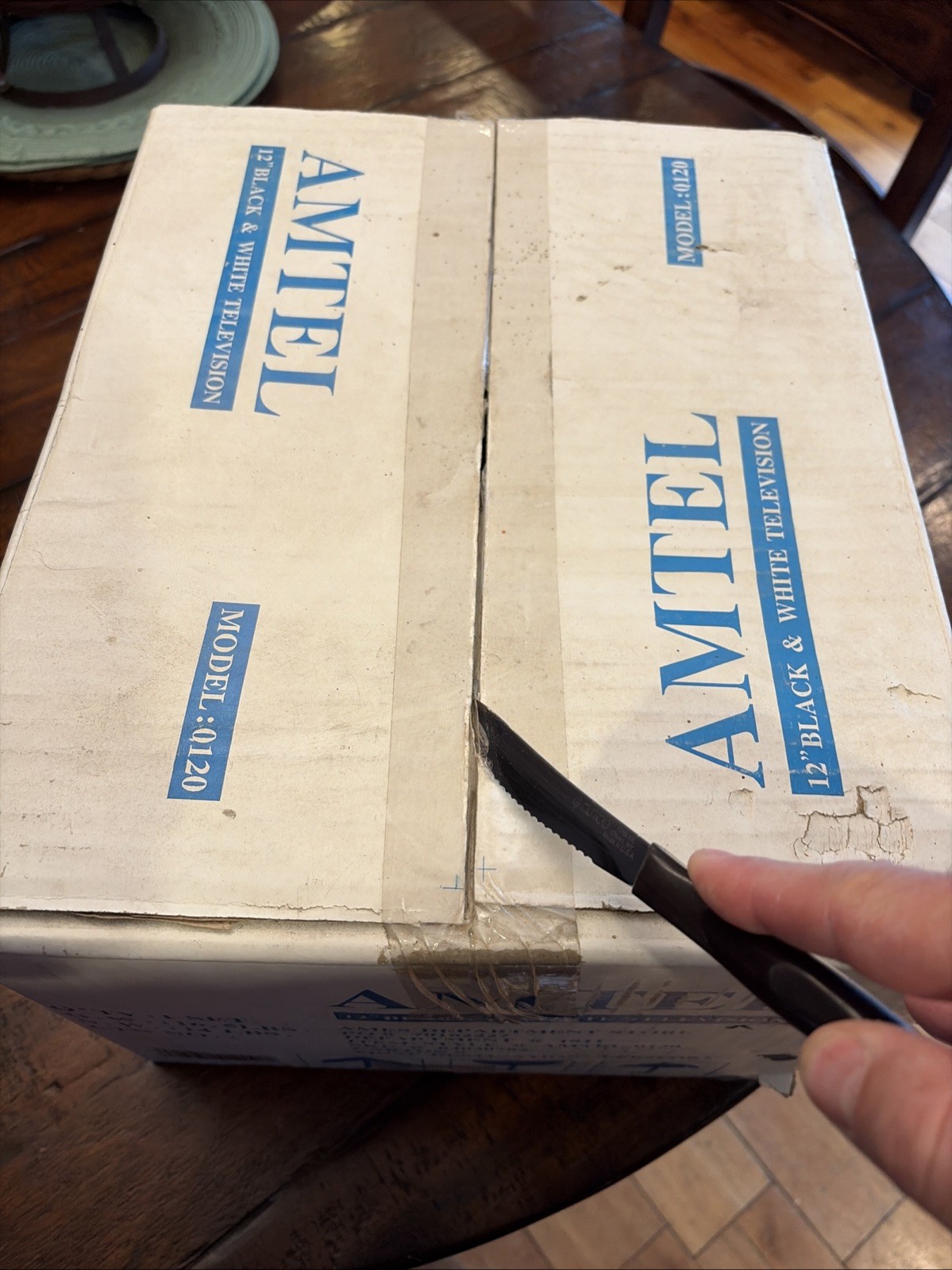 Brand New! Amtel 12″ Black and White TV Model 0120 Vintage UHF/VHF Original Box