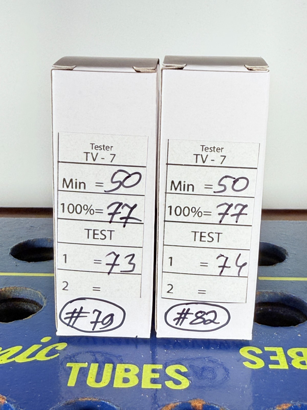 Matched Pair Sylvania EL84 6BQ5 Grey Plate O-Getter Tested Good Tube
