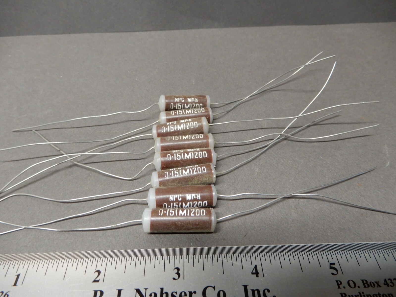 NPC NPG Polypropolene Mylar? Capacitors .15uf 200V Qty 8 NOS Dusty!