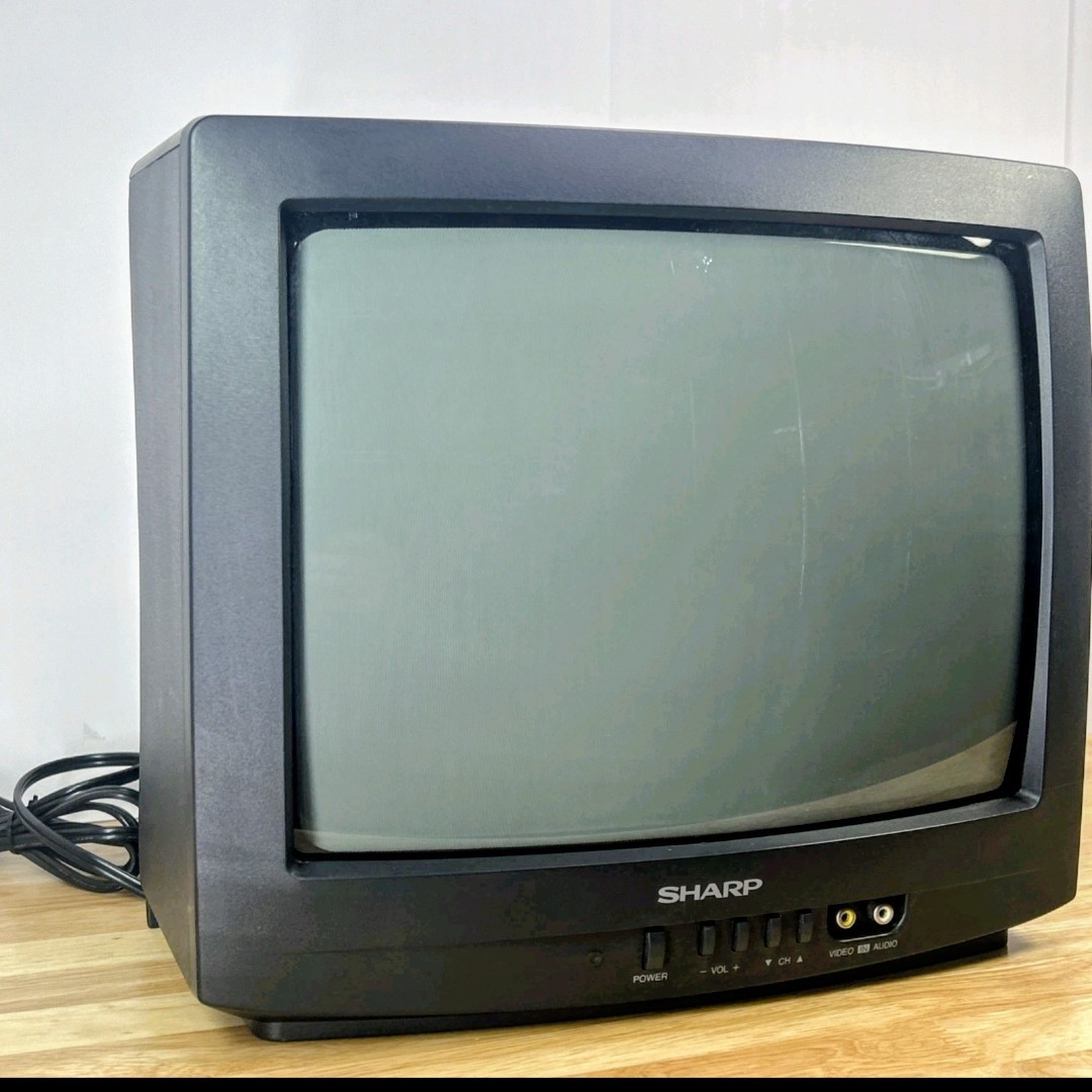 Sharp Vintage CRT Television 13J-M100 w/ Front AV RCA Audio/Video Inputs