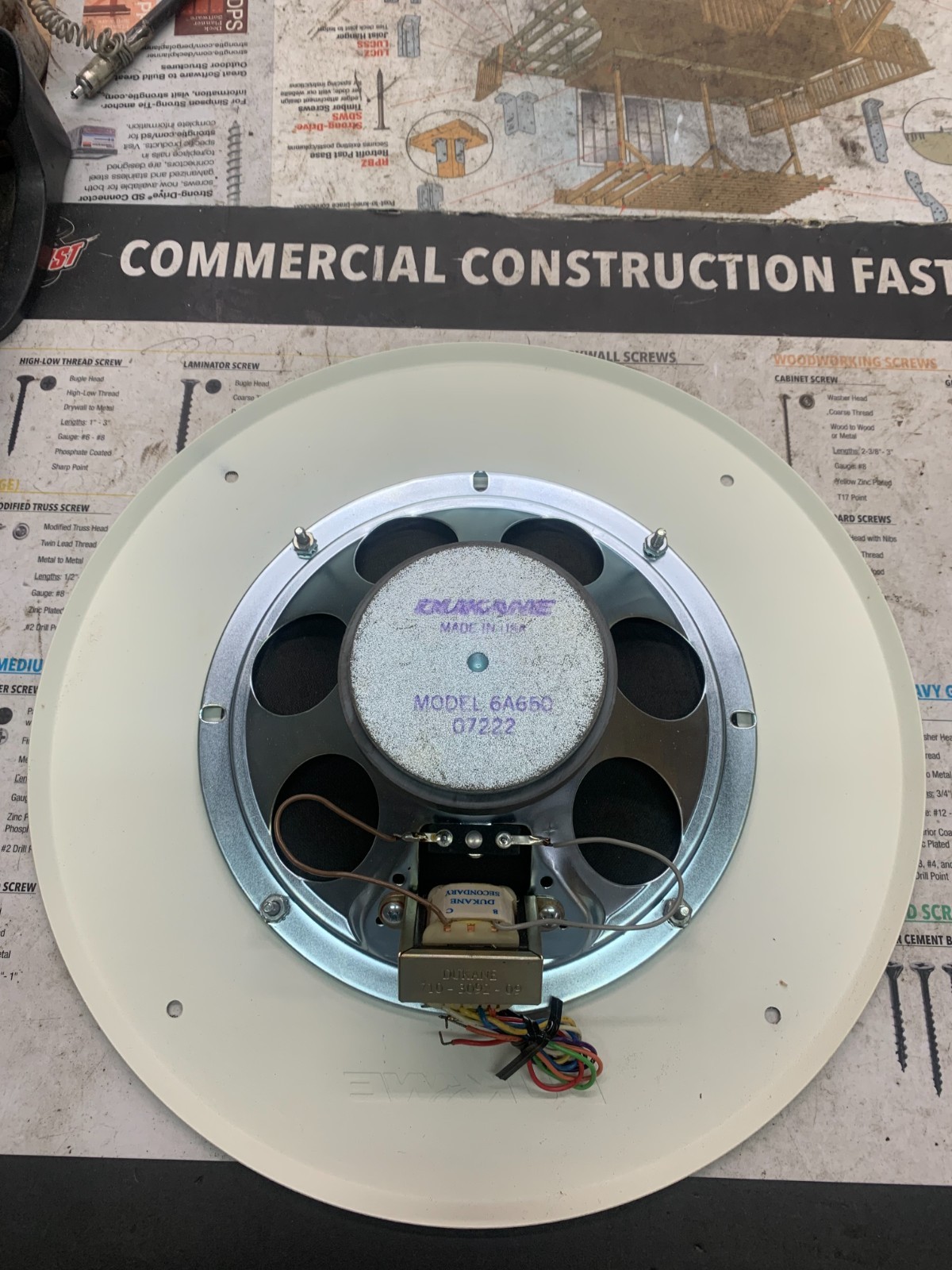 DUKANE 13″ In-Ceiling Loudspeaker White Model 6A650 710-3092-09 UNUSED