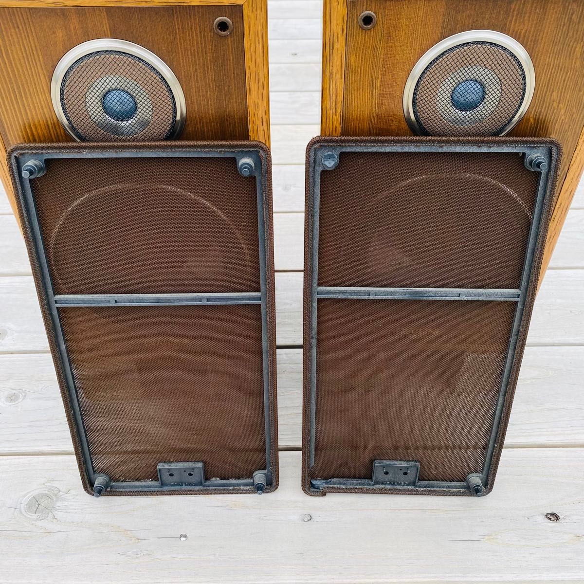Diatone DS-500 2-Way Bookshelf Speakers Pair Wood Finished Tested Audio Stereo