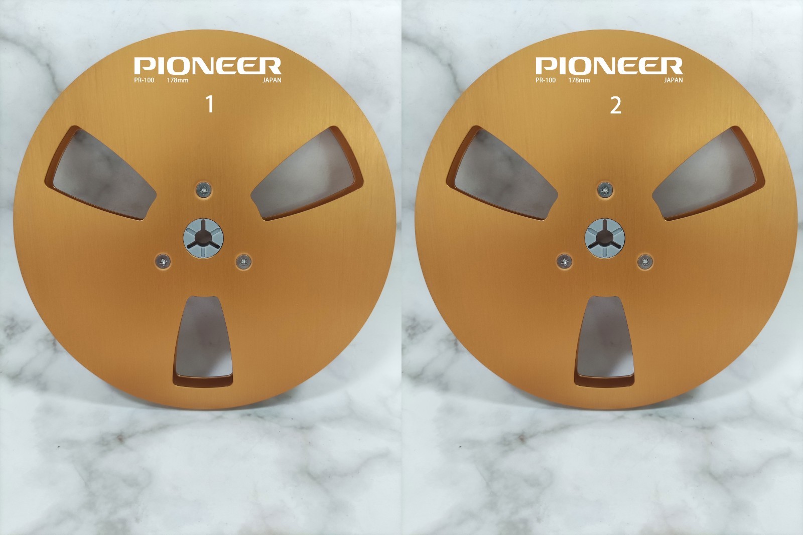 2X 7” Pioneer Black PR-100 Aluminum Reel to Reel RT-707 909 Empty Take Up Reel