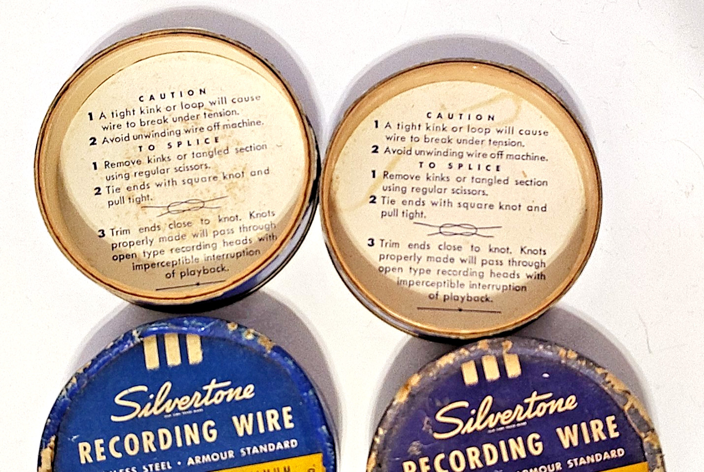 Pair of Vintage SILVERTONE Recording Wire Spool Sears Roebuck Original No. 6757