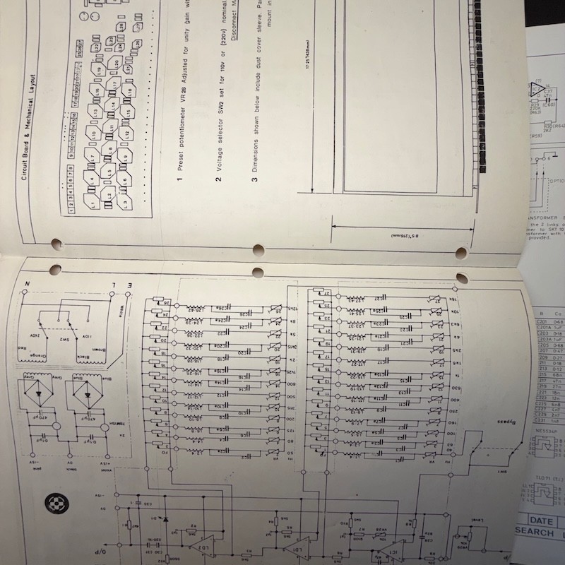 VINTAGE KLARK TEKNIK DN 27/332 SCHEMATIC DIAGRAM COPIES