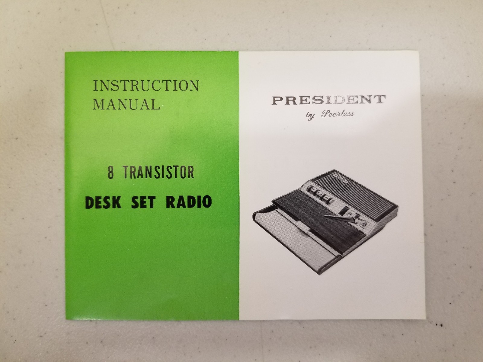 Vtg. President by Peerless Eight Transistor Desk Set AM Radio Calendar Memo NOS!