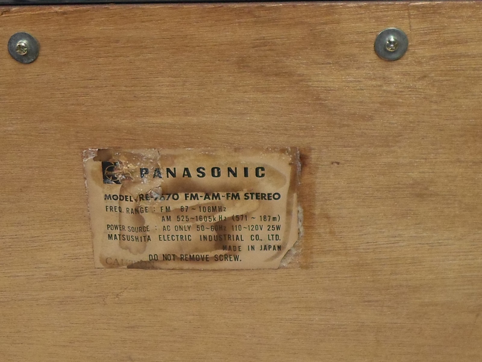 VTG Panasonic RE-7670 FM-AM Stereo Receiver & Sanyo Cassette RD-W49 “SEE VIDEO”