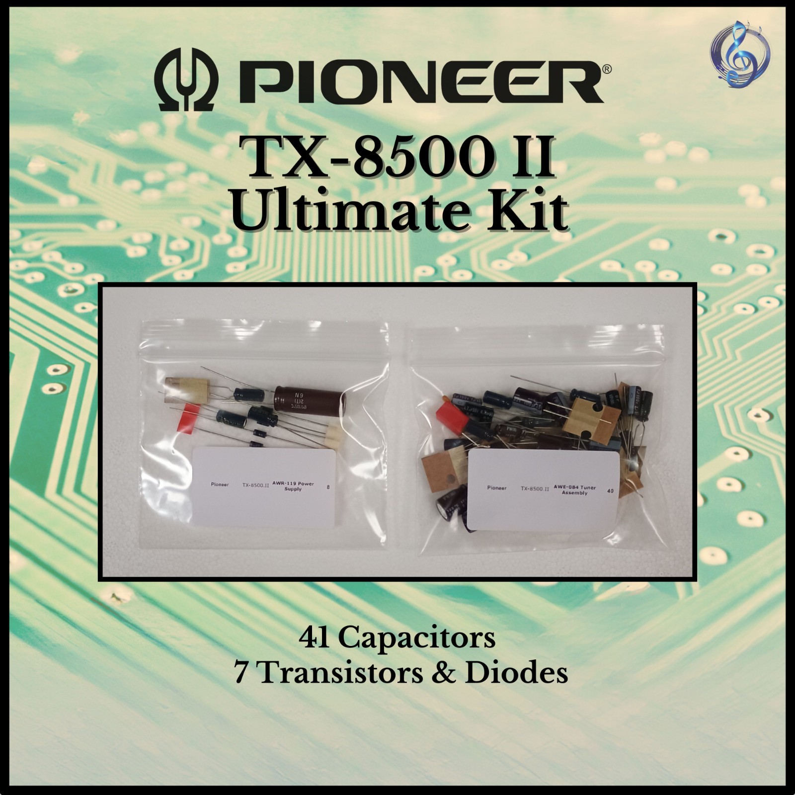 Pioneer TX-8500 II Tuner Ultimate Upgrade Kit Genuine Parts Restoration