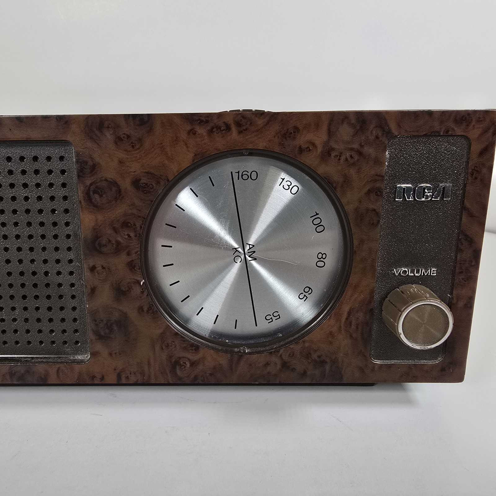 Vintage RCA AM Radio RZA203T Brown Faux Wood Grain Desk Radio Tested Works