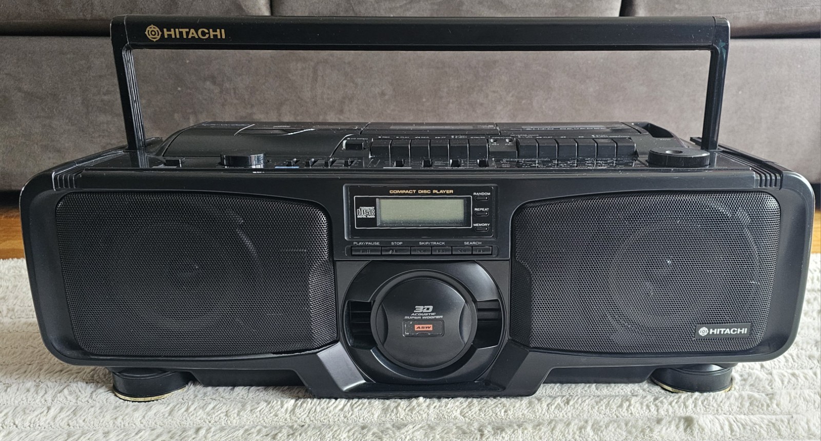 Vintage Hitachi CX-W700HC CD Cassette Boombox AM/FM Double Cassette – Working