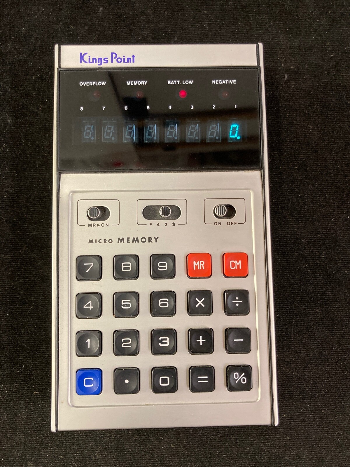 1970’S KINGS POINT MODEL 8412 GREEN LED ELECTRONIC CALCULATOR