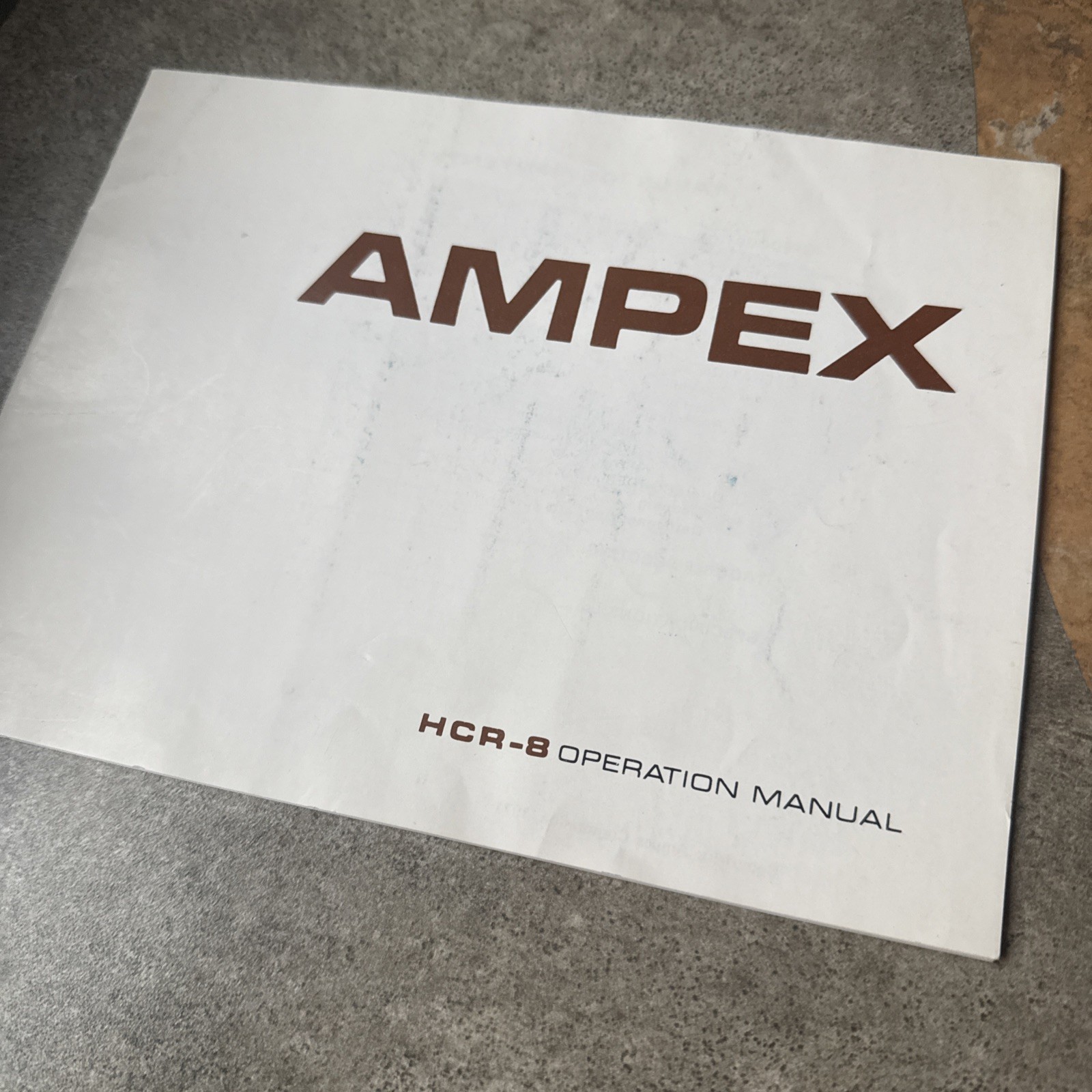 Vtg AMPEX Maintenance Operation Manual HCR-8 Eight Track Player Recorder Deck