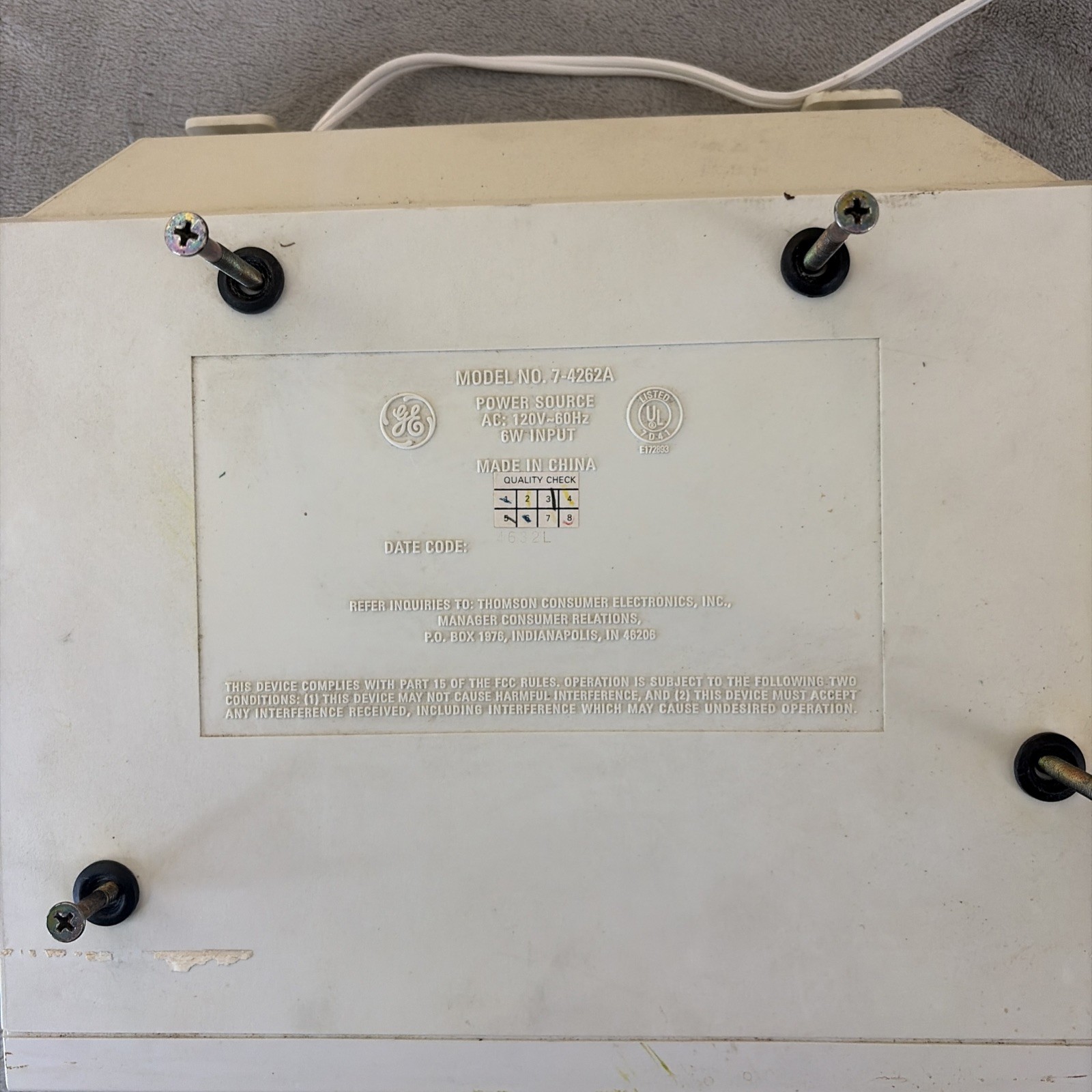 GE Spacemaker Radio Cassette Player Model 7-4275A Under Cabinet Mount w/Cassette