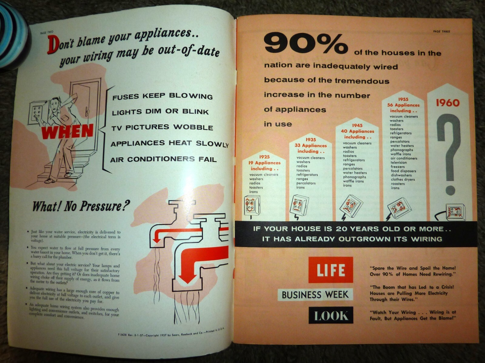 Sears, Roebuck & Co. Simplified Electric Wiring Handbook Original 1957