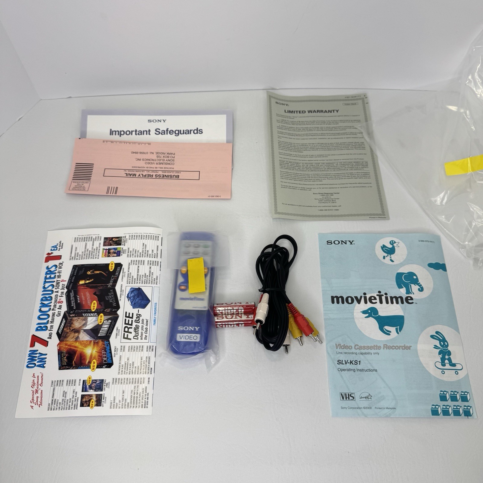 Sony Movietime VCR SLV-KS1 Vintage Nostalgia Retro Kids New Open Box – Tested –