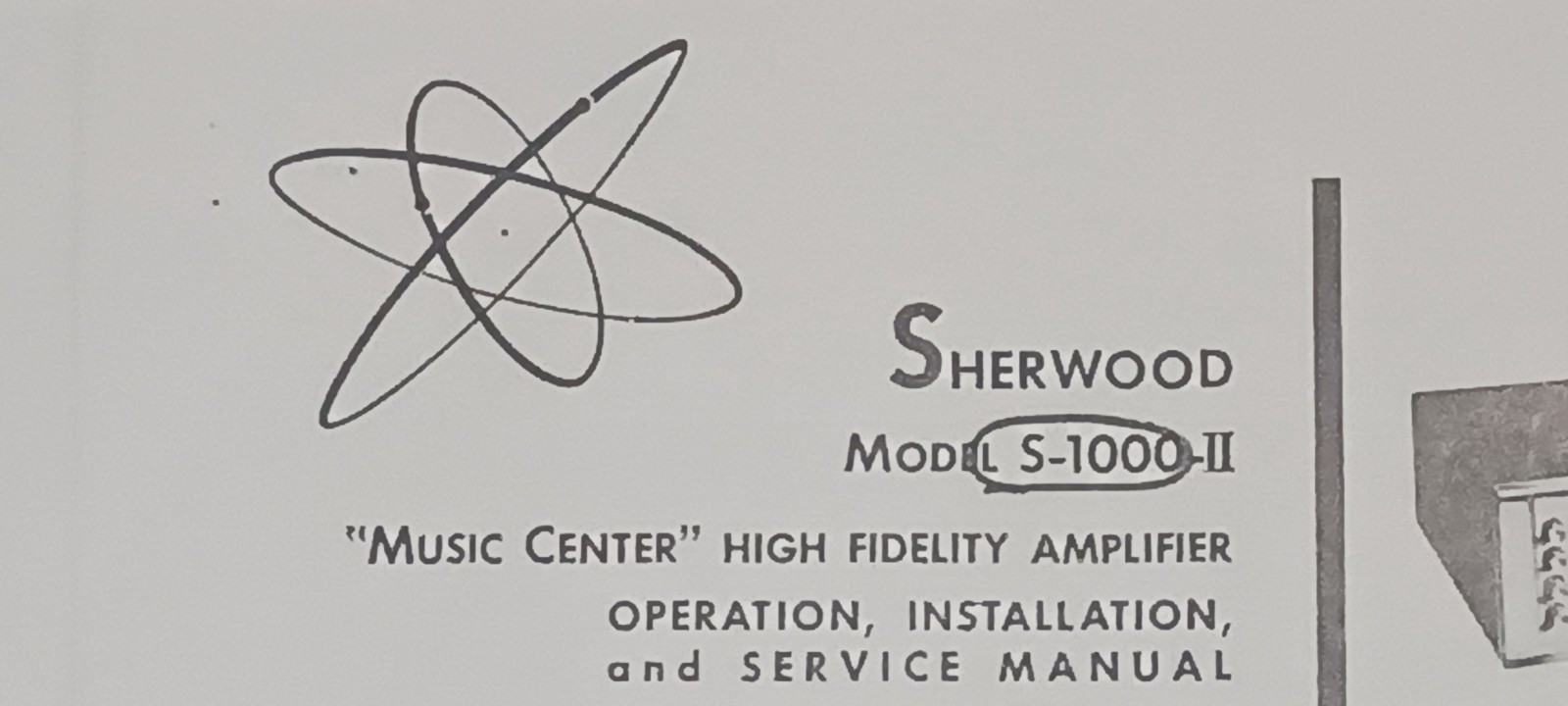 SHERWOOD S-1000 II Amplifier Owners Service Manual Photocopy