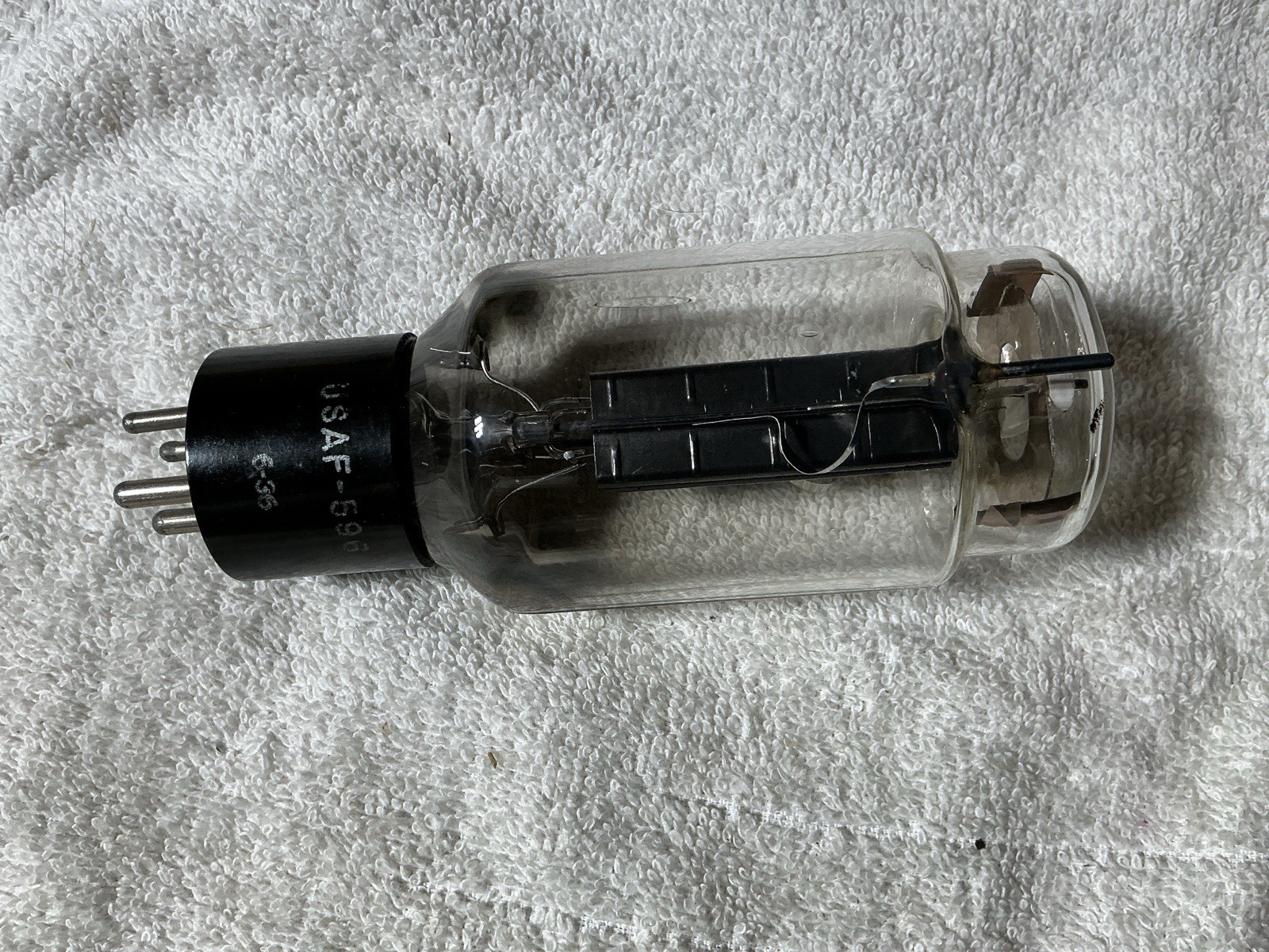 1956 UNITED USAF-596 RECTIFIER TUBE NOS BLACK PLATE 5U4G WE 274B 5U4 5AR4 GZ34