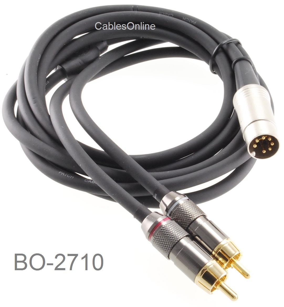 10ft 7-Pin Din Plug to 2RCA Plug Premium Grade Audio Cable BO-2710