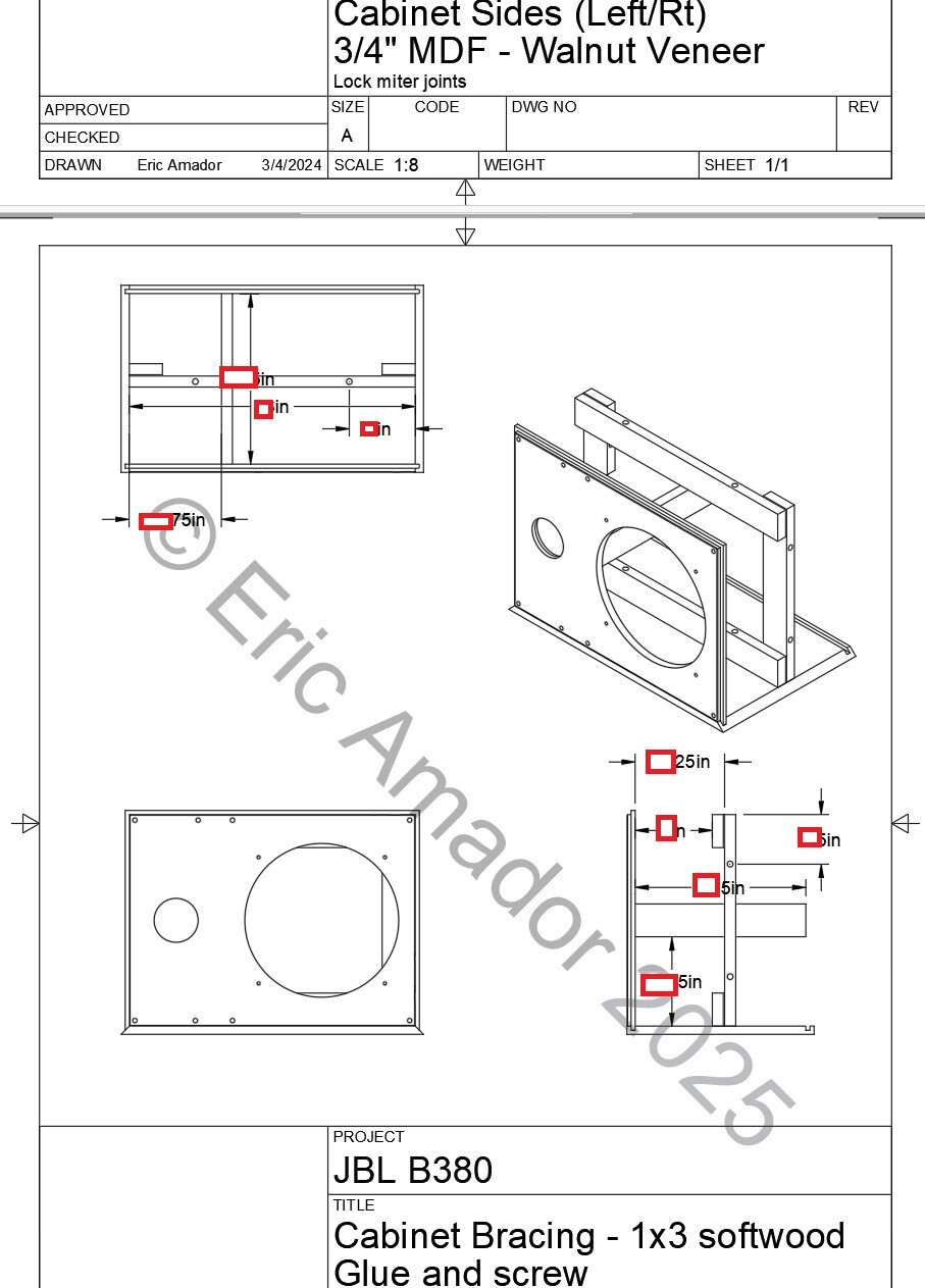 JBL B380 Subwoofer Cabinet Plans