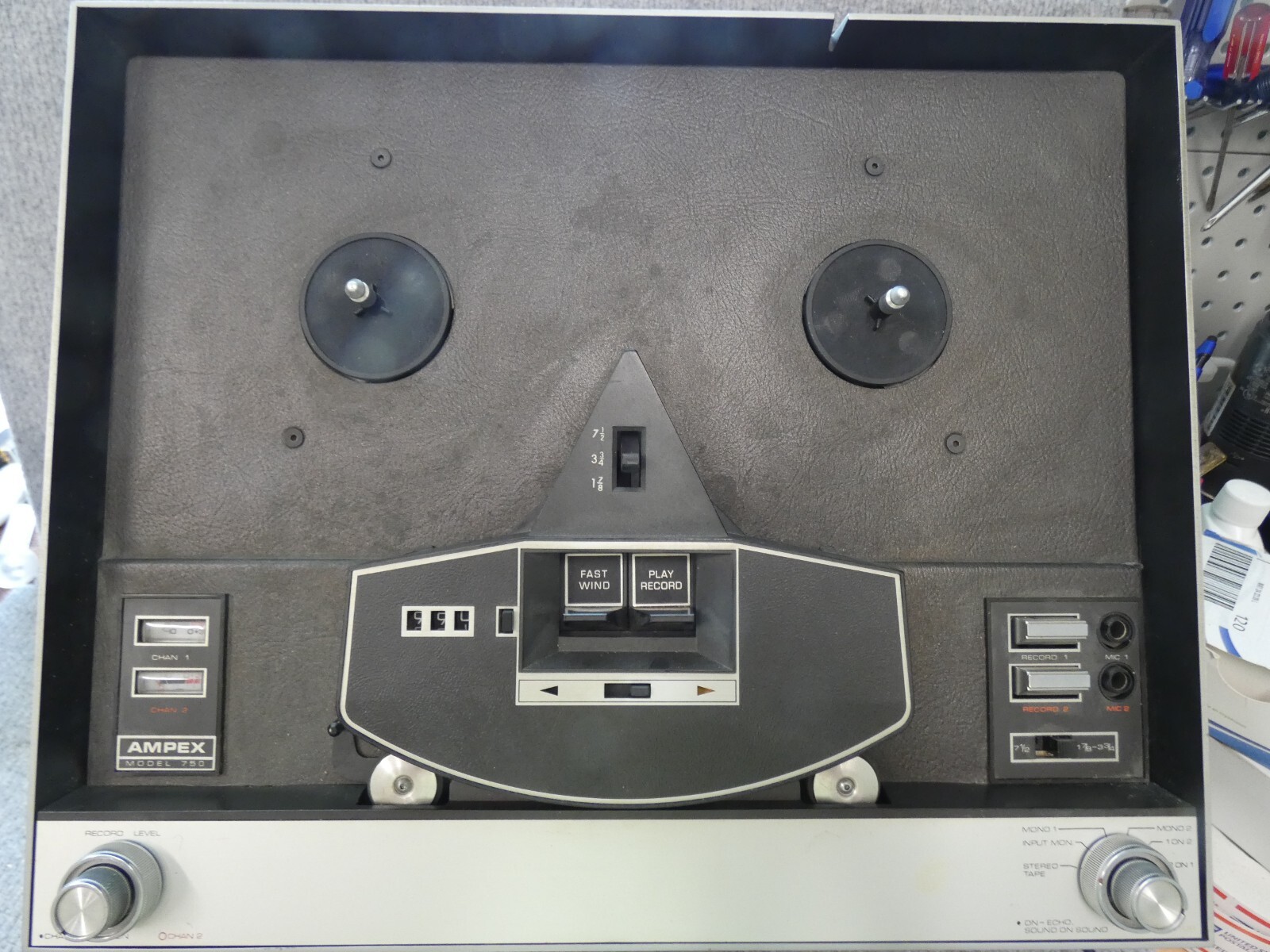 VINTAGE AMPEX MODEL 750 REEL TO REEL PLAYER PARTS REPAIR