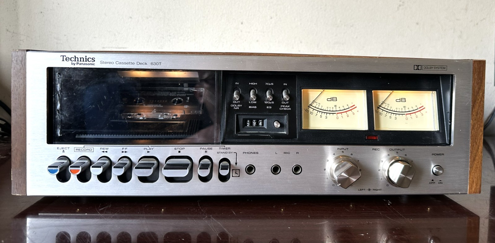 Technics 630T Tape Deck, Partially Works, Needs Capstan Pinch Roller Repaired