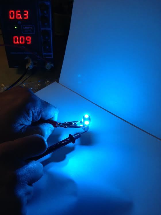 (5)BAYONET LED-LAMP/6.3V AC-COOL BLUE- STEREO-BA9s/SA700,SA600,SA500/Technics
