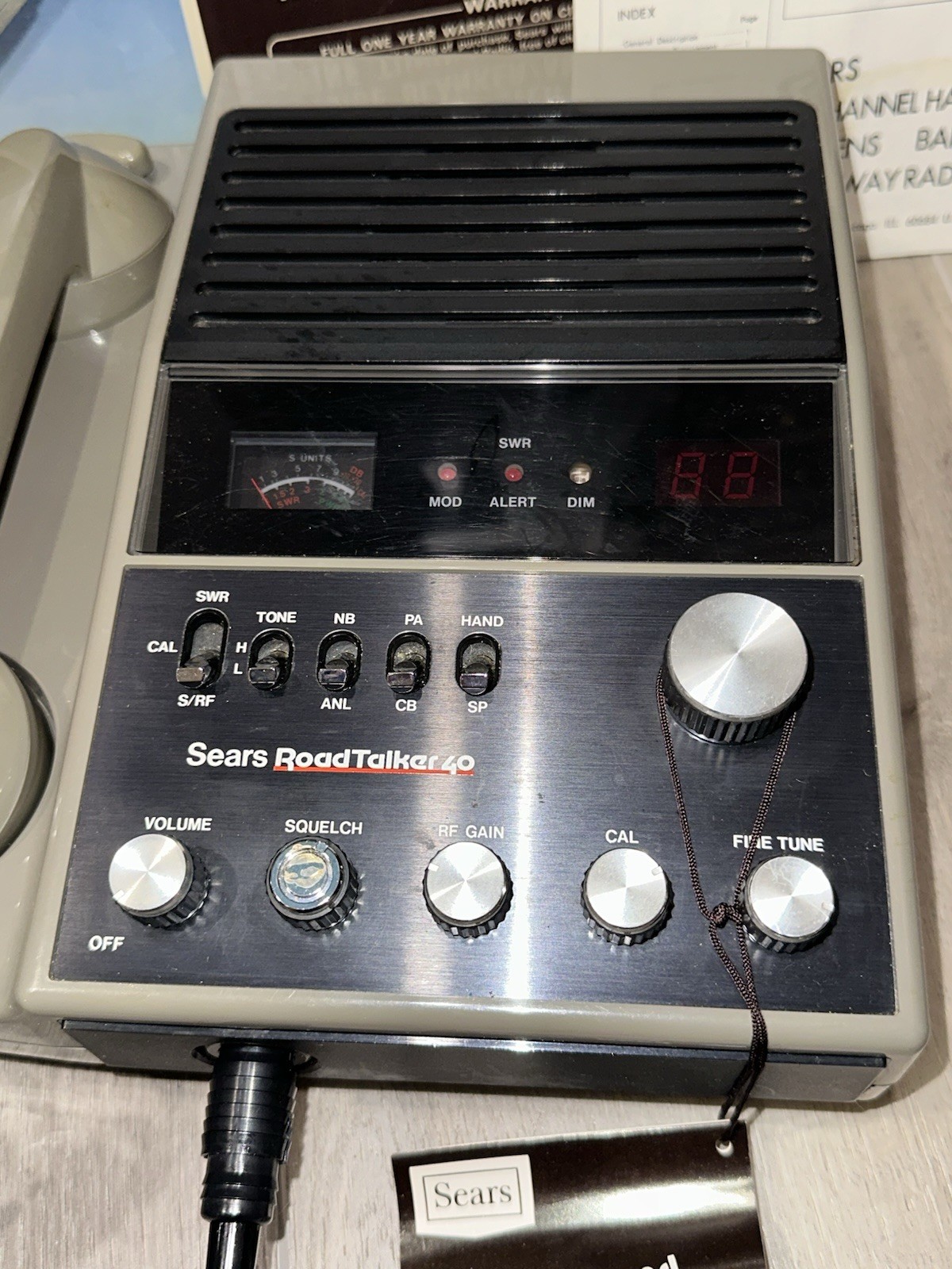 🔥RARE Vtg Sears RoadTalker 40 CB Two-Way Citizens Radio Handset 3813-Box-Extras