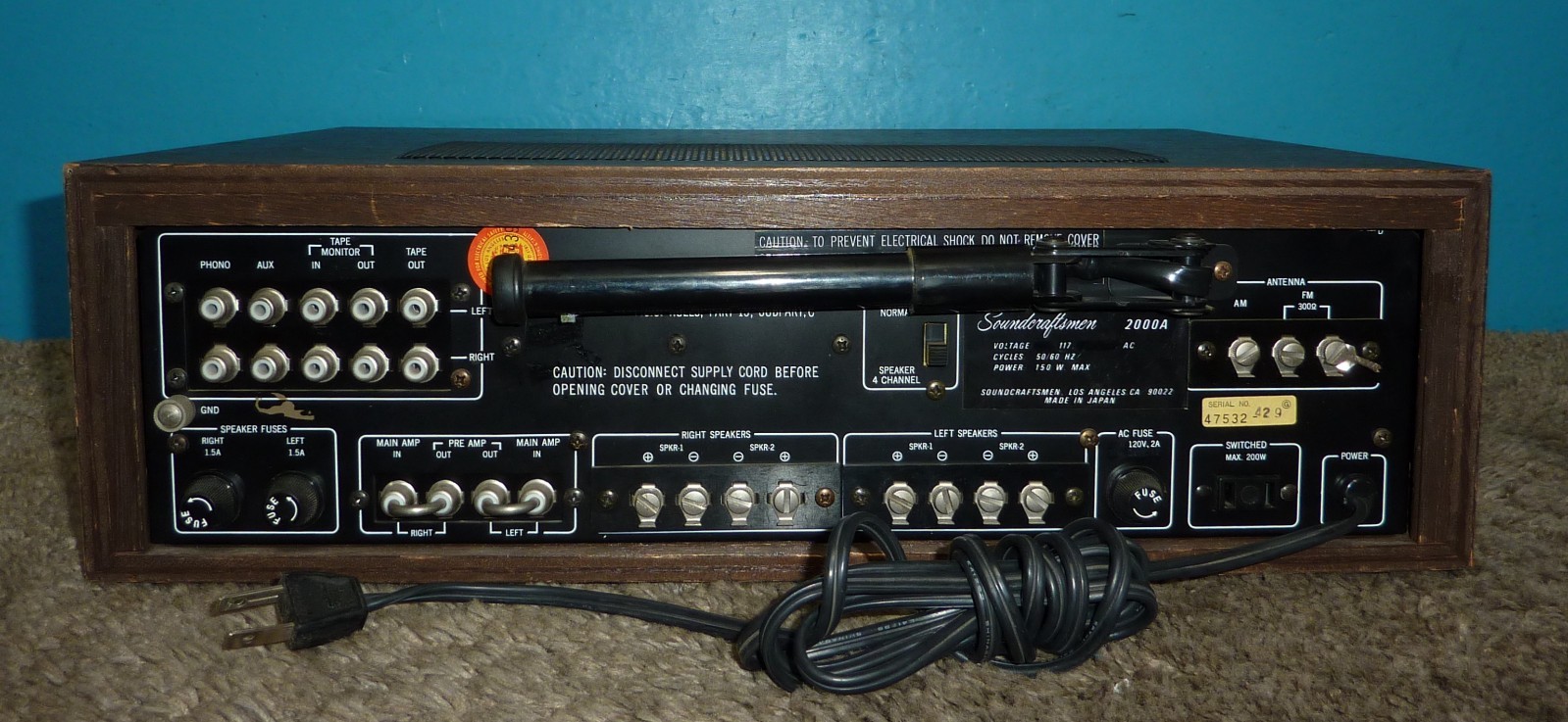 Soundcraftsmen 2000A AM/FM Stereo Receiver Great Condition & Working