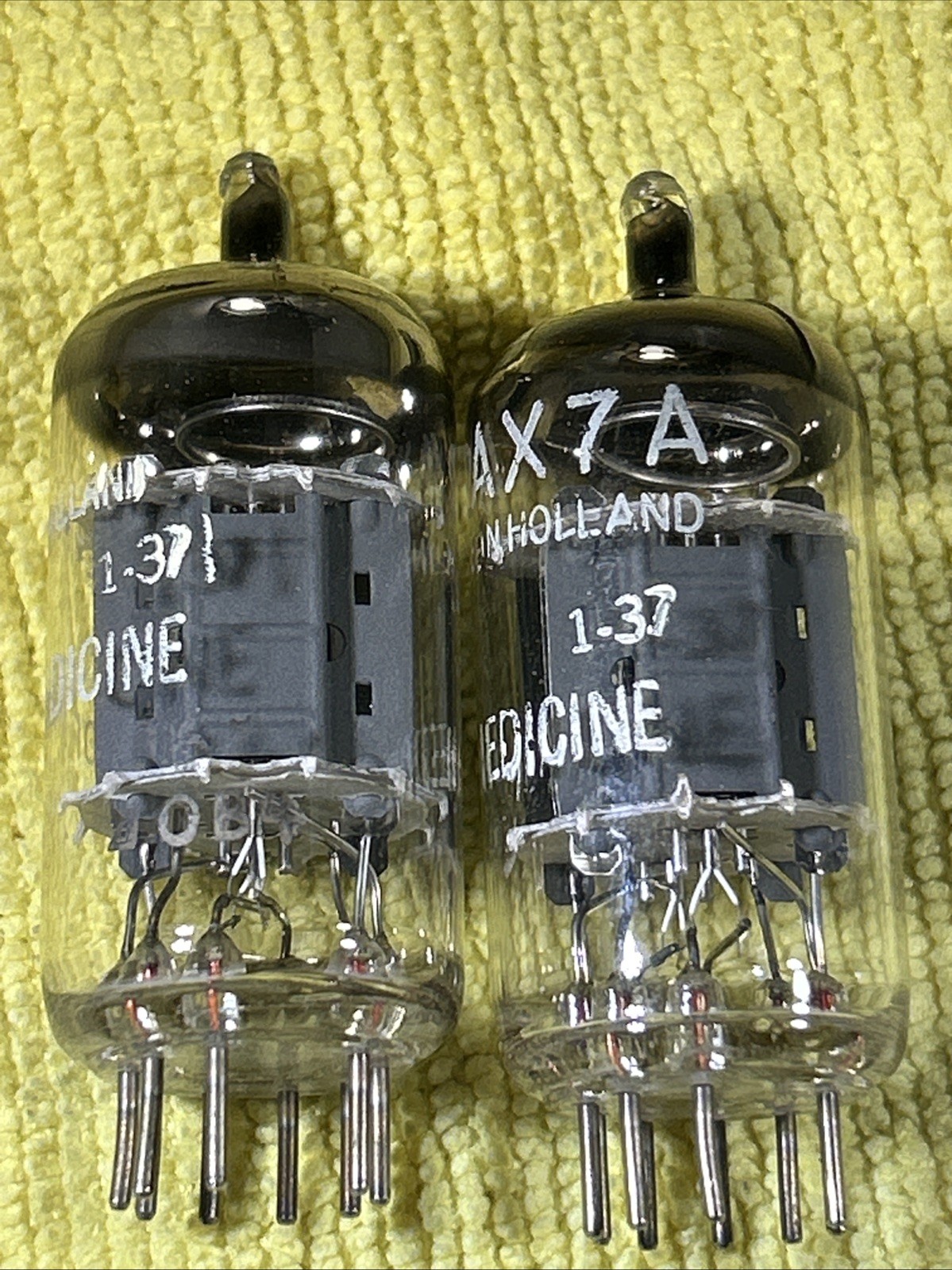 Rare Amperex 12AX7s, Electronics For Medicine, Matched Stronger Test Heerlen Hol