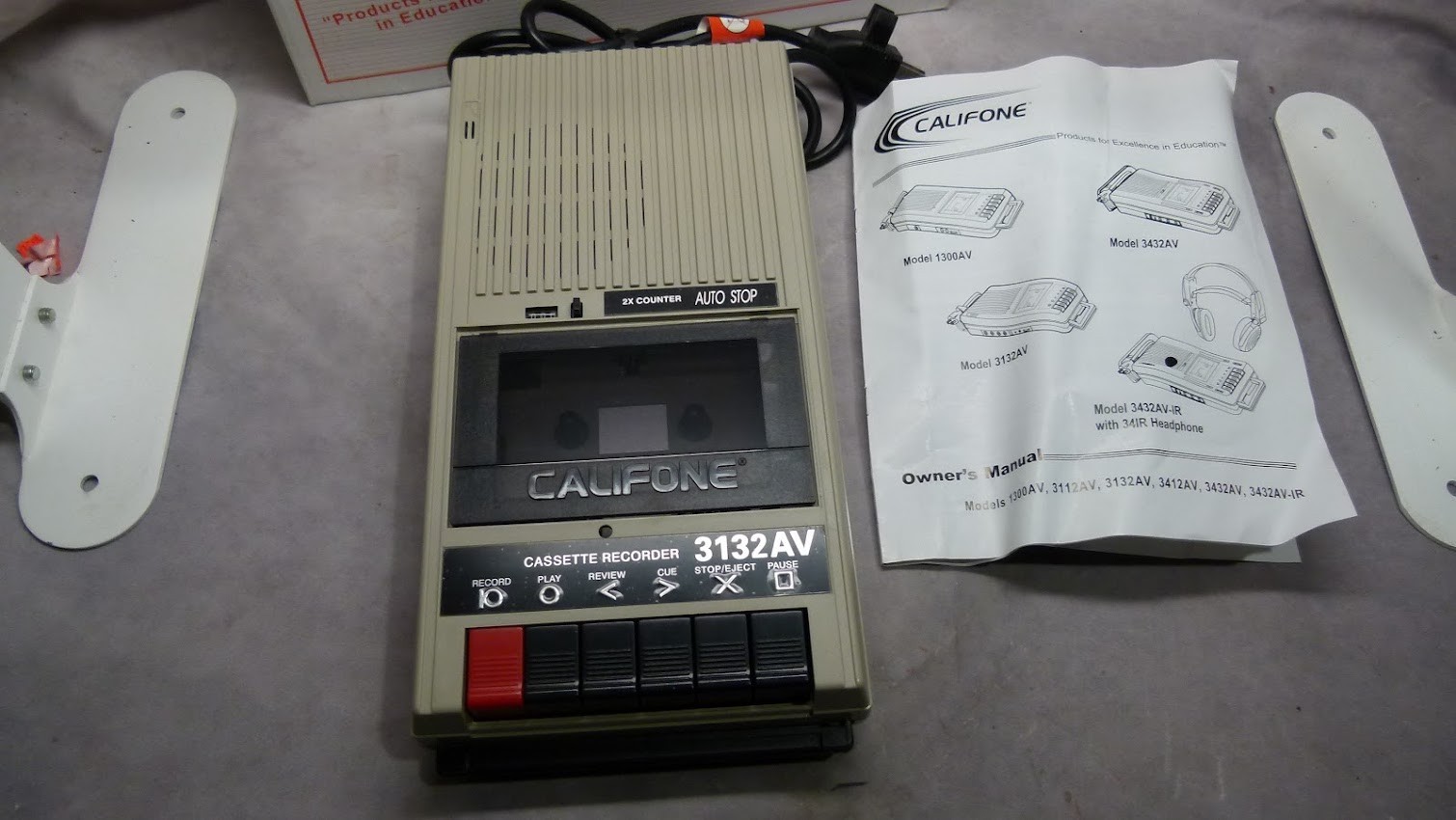Vintage Califone Model 3132AV Cassette Recorder 2x Counter, Auto-Stop