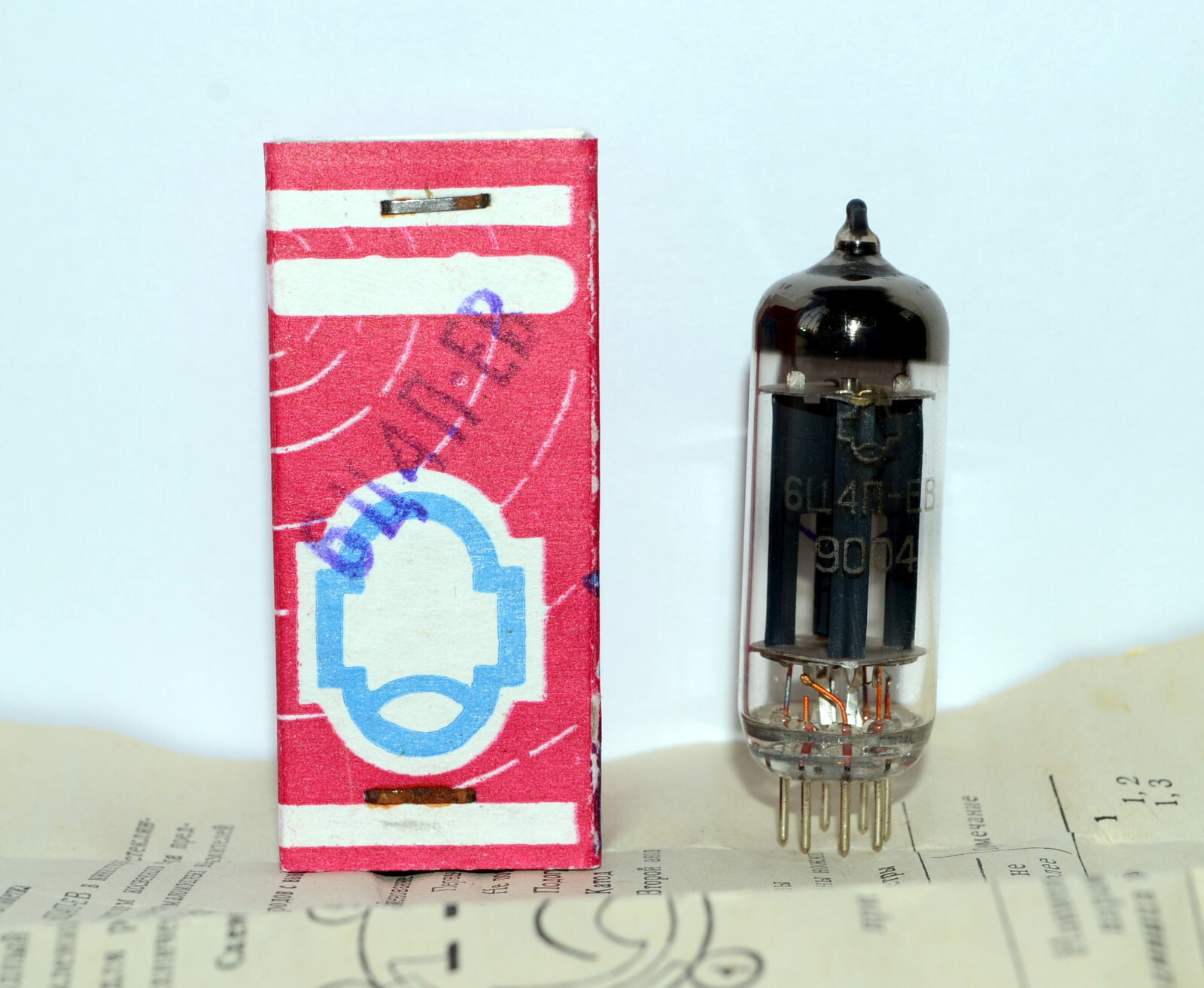 4pcs 6C4P-EV = EZ90, 6Z31 Rectifier Tube Reflector Soviet 1990 NEW in BOX
