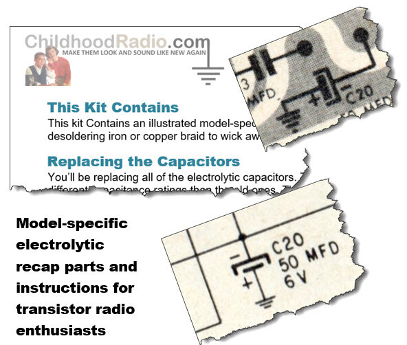 GE Superadio II, 7-2885 Electrolytic Recap Parts & Instructions