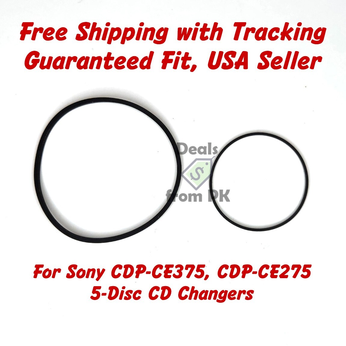 Belt Kit, Sony CDP-CE375 CDP-CE275 5-Disc Carousel CD Changer FREE SHIP TRACKING