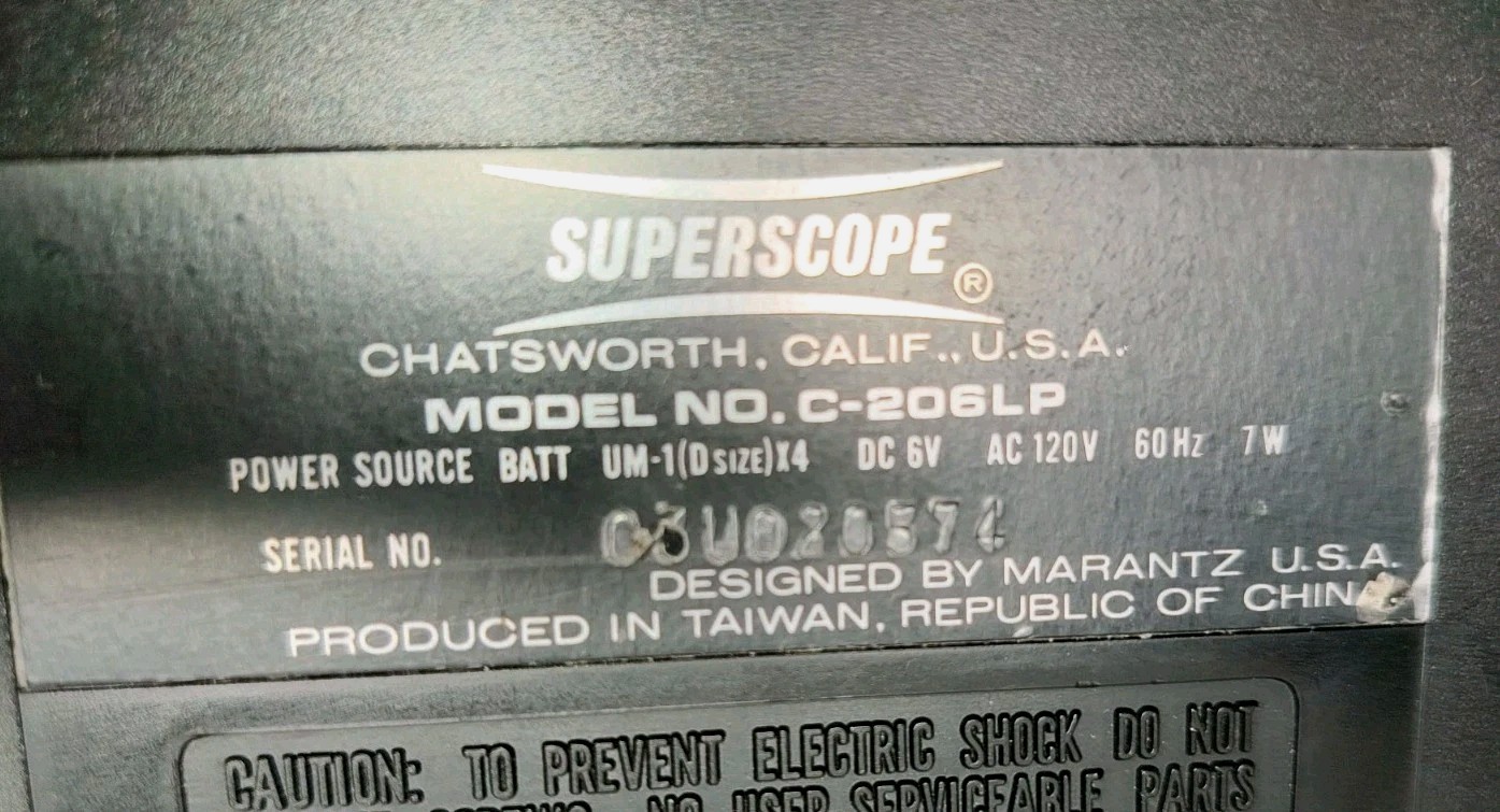 Marantz Superscope Professional Cassette Recorder C-206LP – 2 Speed For Parts