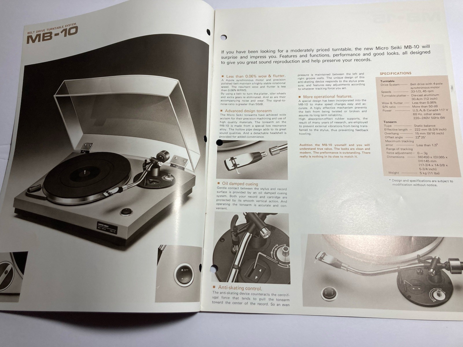 Micro Seiki Stereo Record Player Systems Catalog/Brochure