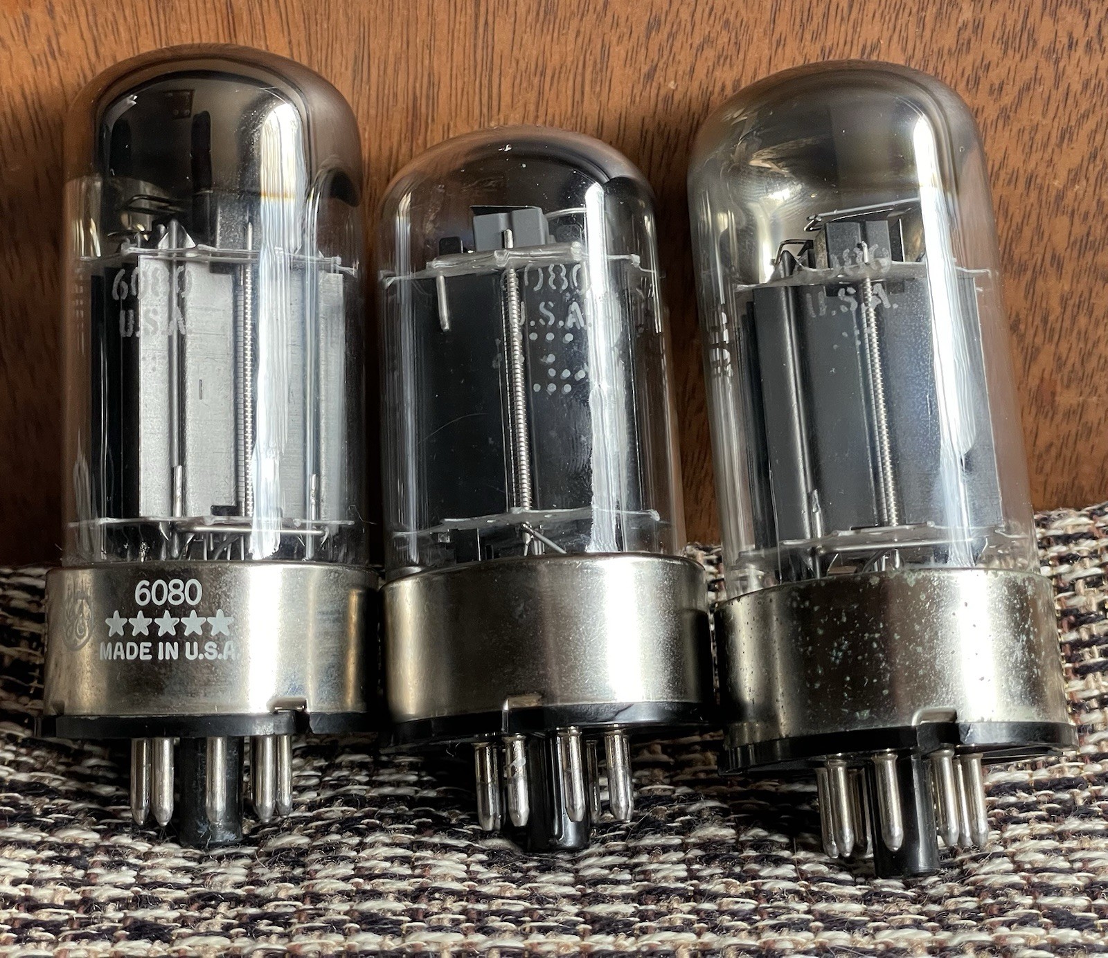 Good Trio (3) GE 6080 Dual Power Triodes Vacuum Tubes