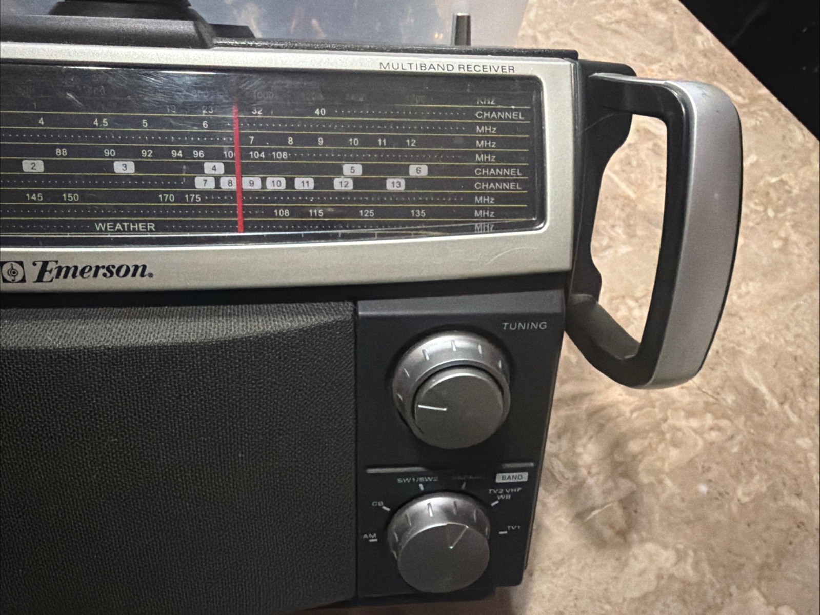 Vintage Emerson MBR-1 Multi Band AM/FM/CB/SW1&2/TV/AC/Weather/PA Portable Radio