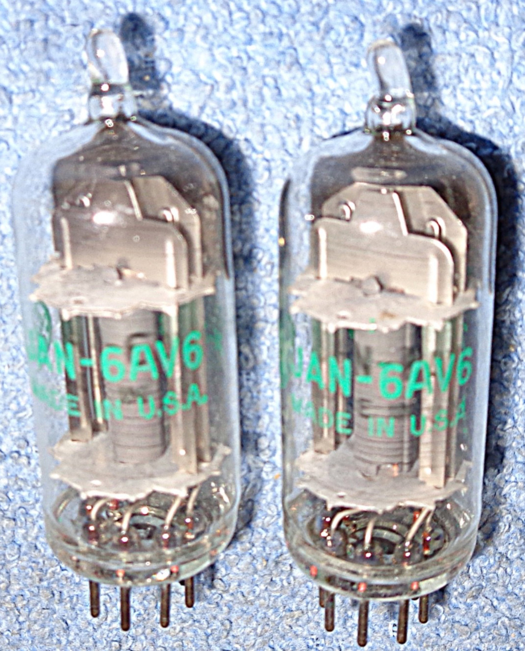 2 NOS GE JAN 6AV6 Vacuum Tubes – AVC Detector Amplifiers for Vintage AM Radios