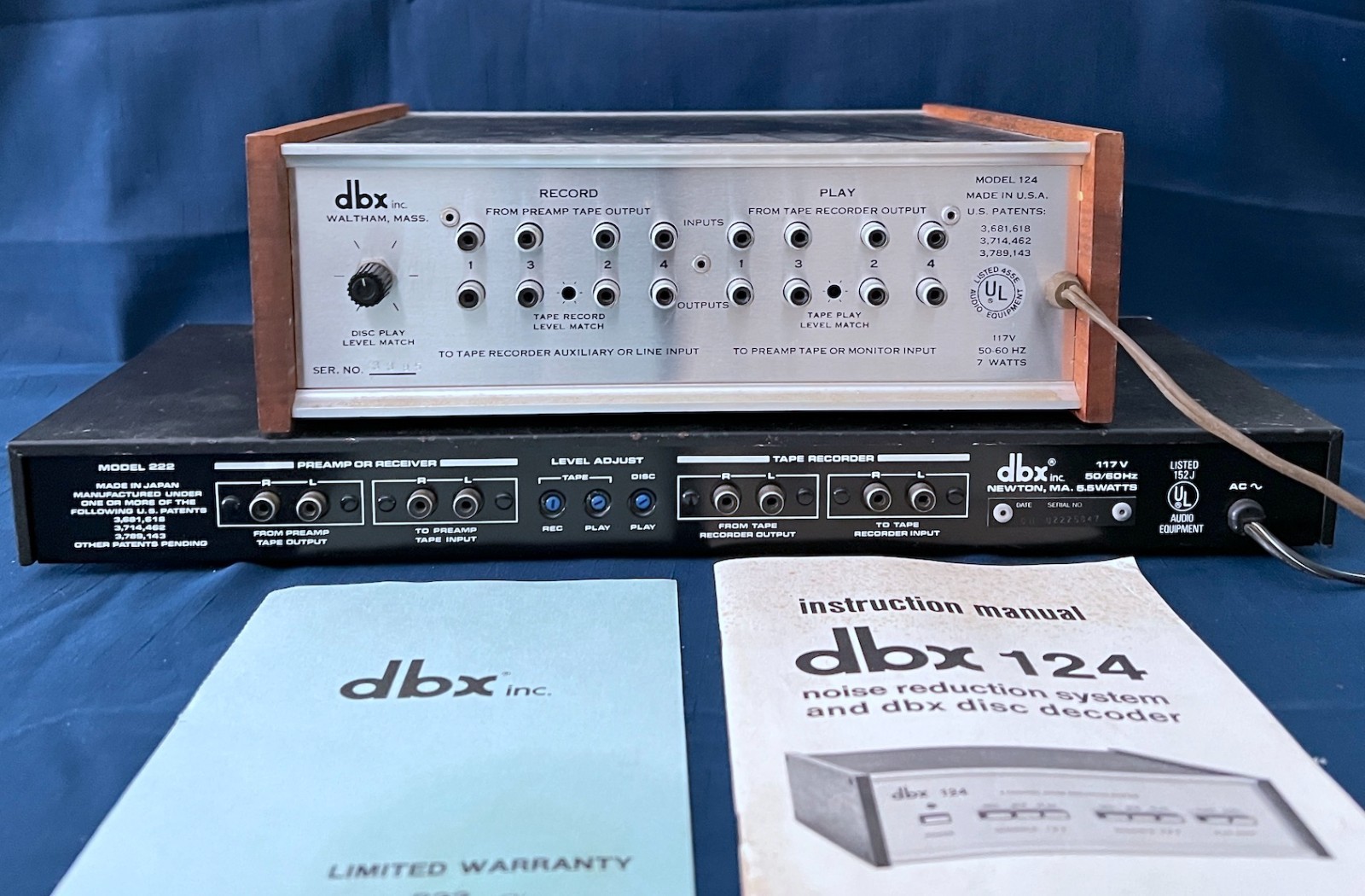 DBX Model 124 & 222 Type II Tape Noise Reduction Recording System, Inst. Manual
