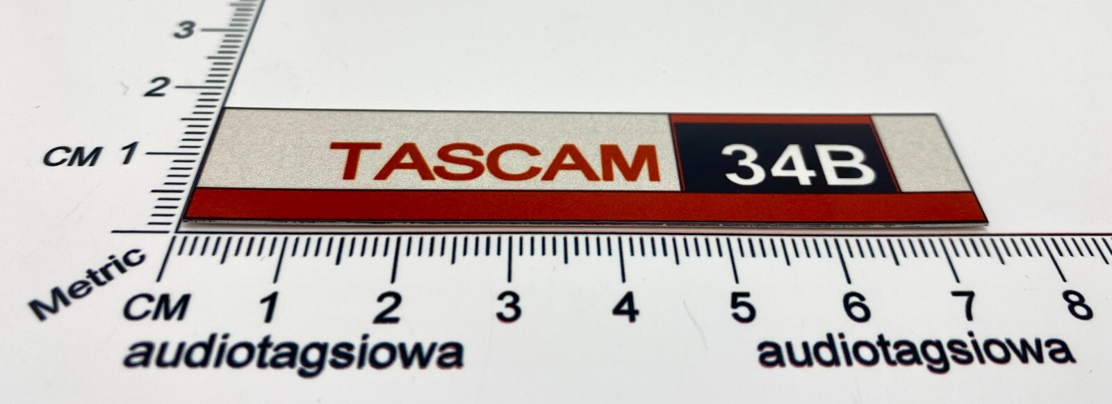 TASCAM 34B Tape Deck Badge Custom Aluminum